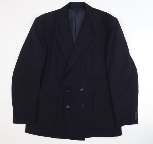 Mens UK Size 40 Jeff Banks Regular Blue Suit Jacket