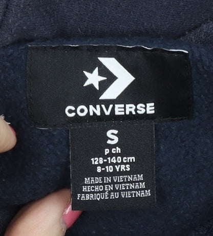 Converse Boys Blue Pullover Hoodie, Size S, Casual All-Season