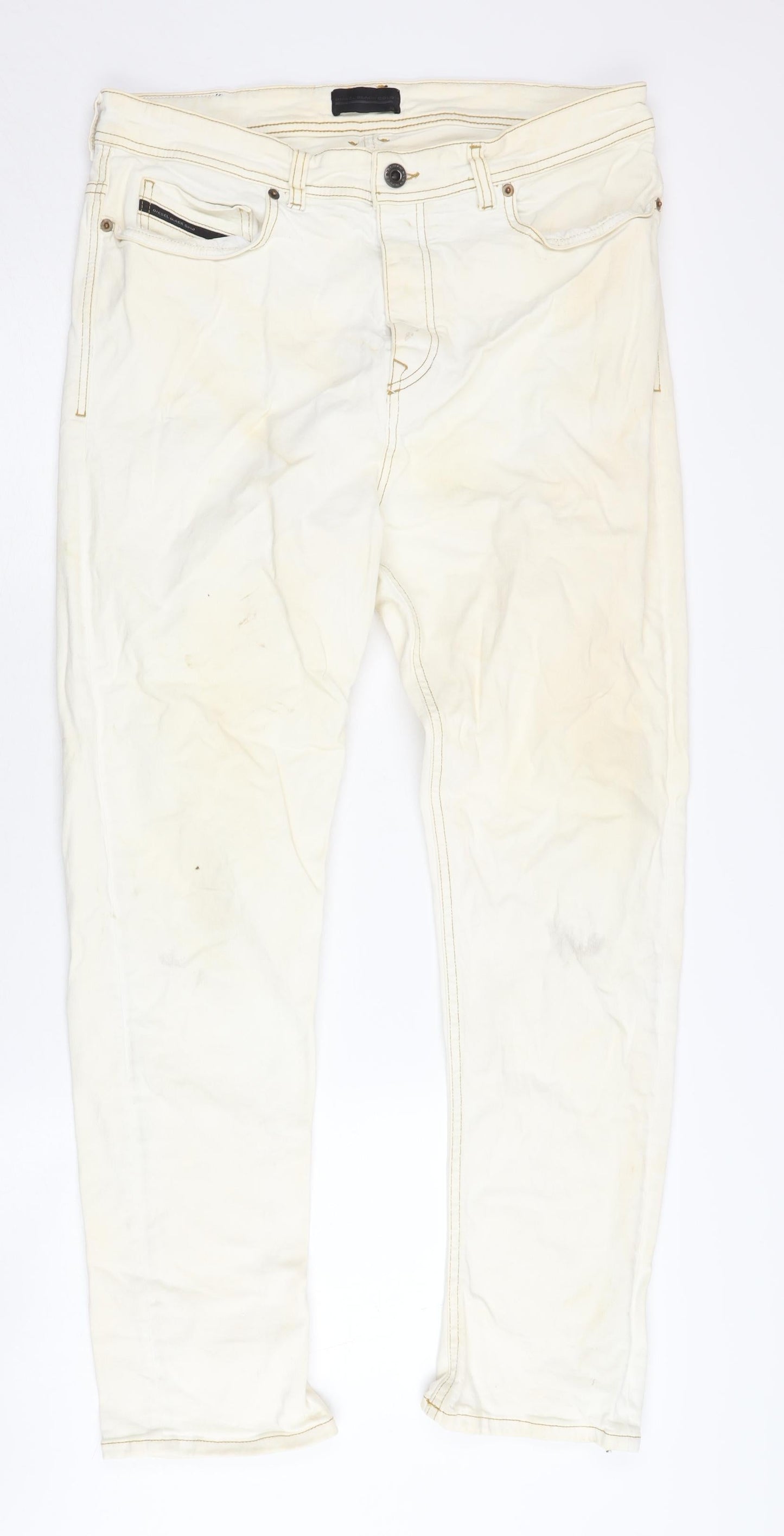 Diesel Black Gold Men's Ivory Straight Jeans Size 32