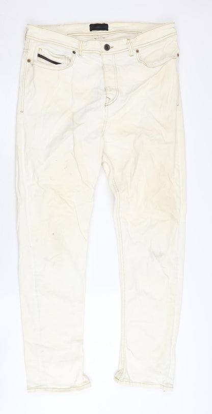 Diesel Black Gold Men's Ivory Straight Jeans Size 32