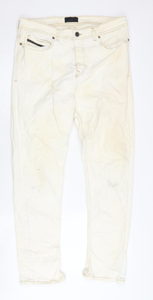 Diesel Black Gold Men's Ivory Straight Jeans Size 32