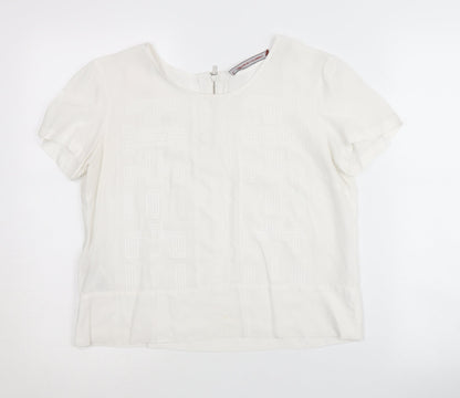 Womens UK Size 10 Comptoir des Cotonniers White Basic Blouse