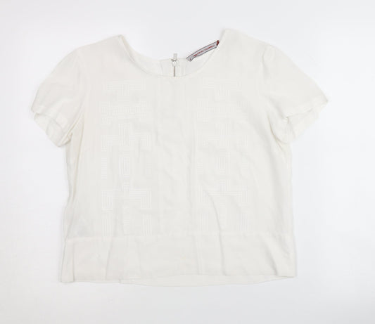 Womens UK Size 10 Comptoir des Cotonniers White Basic Blouse