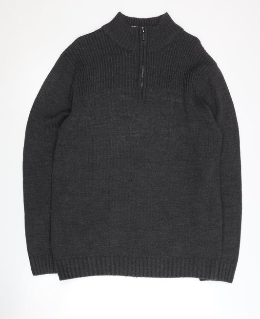 Pierre Cardin Men’s XL Grey Pullover Jumper High Neck