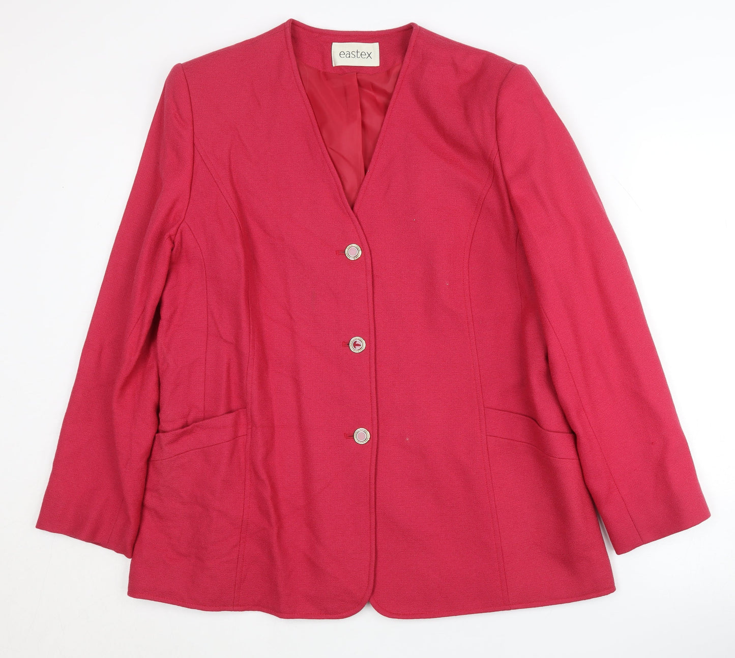 Eastex Red Wool Blazer Size 16 Women's Workwear