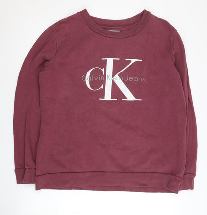 Mens UK Size M Calvin Klein Red Pullover Sweatshirt