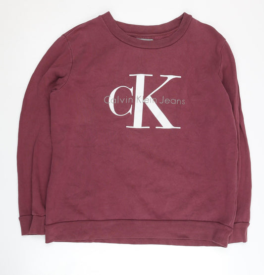 Mens UK Size M Calvin Klein Red Pullover Sweatshirt