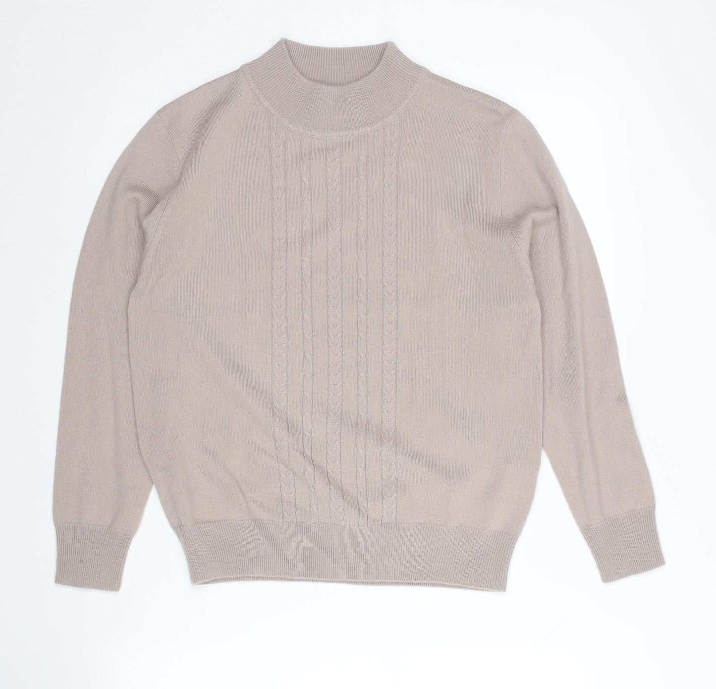 Eastex Women's Beige Cable-Knit Pullover Jumper, Size 10