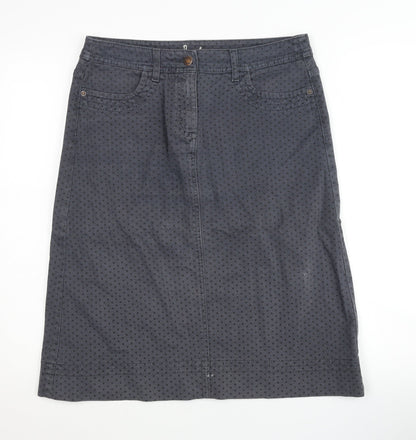 Boden Women's Grey Polka Dot Denim Skirt Size 12