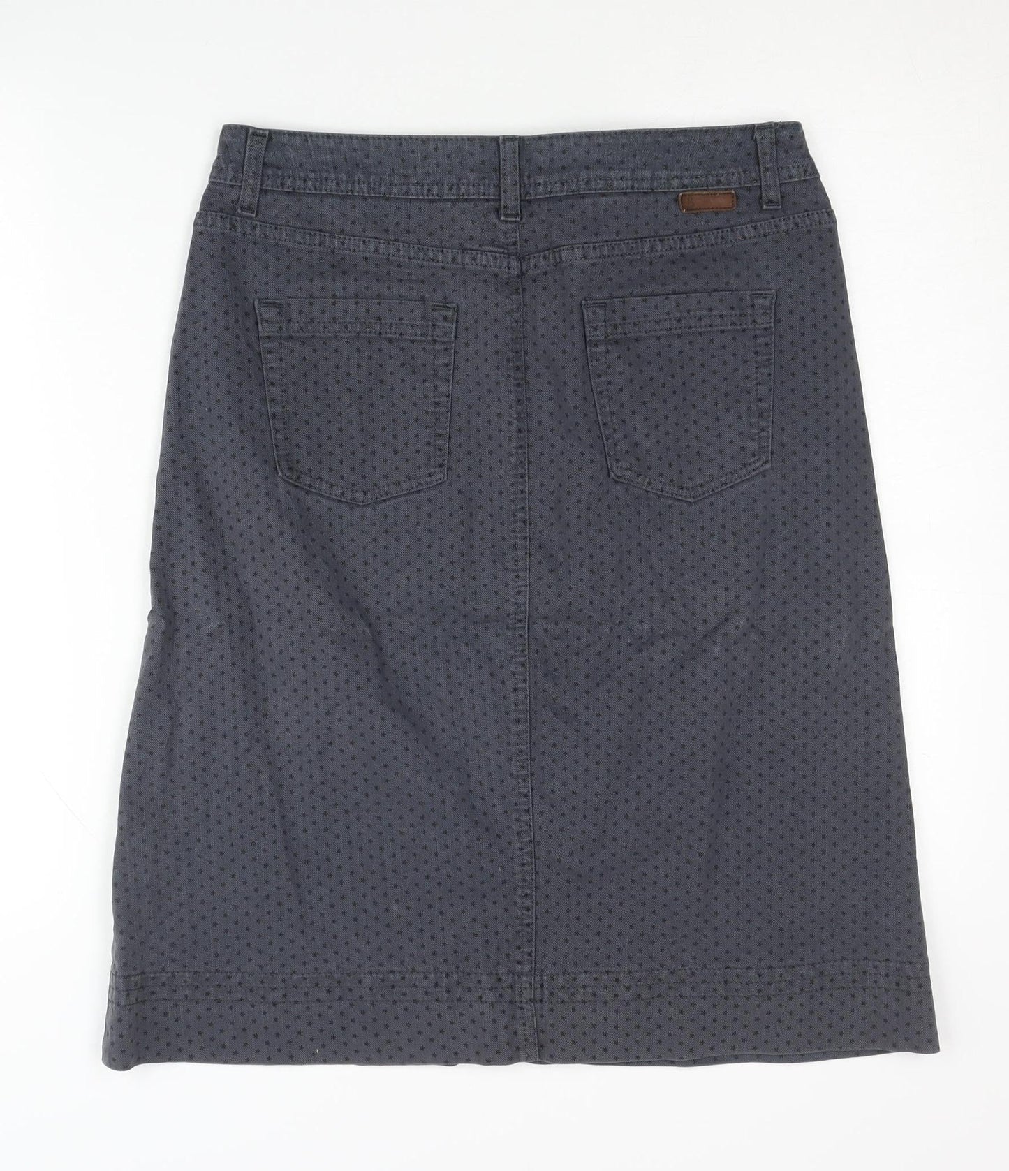 Boden Women's Grey Polka Dot Denim Skirt Size 12
