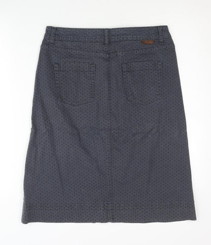 Boden Women's Grey Polka Dot Denim Skirt Size 12