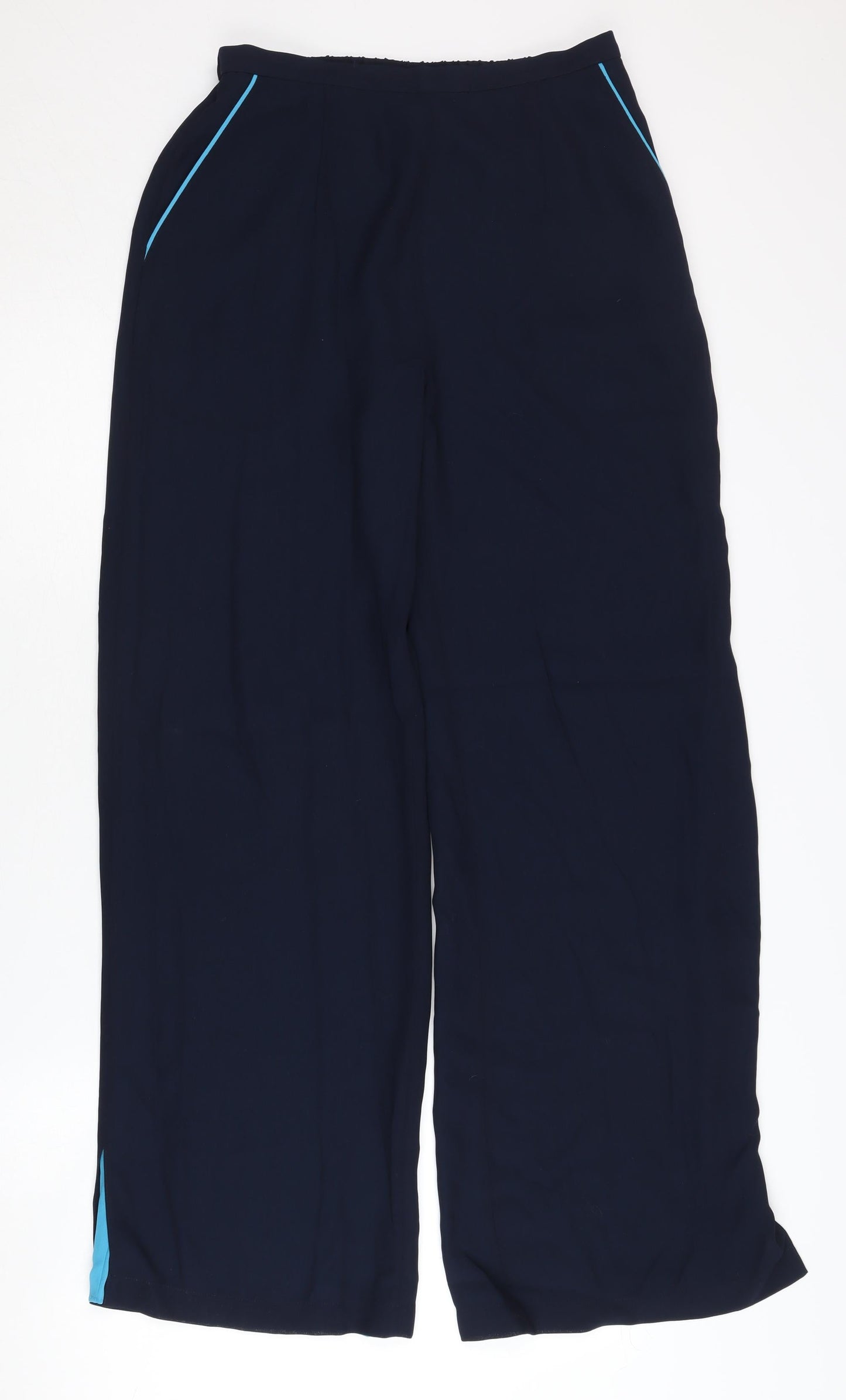 Womens UK Size 10 Jacques Vert Relaxed Fit Formal Blue Trousers