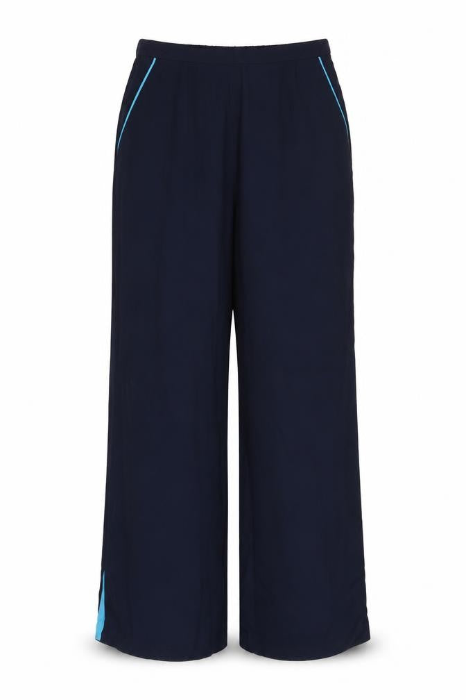 Womens UK Size 10 Jacques Vert Relaxed Fit Formal Blue Trousers