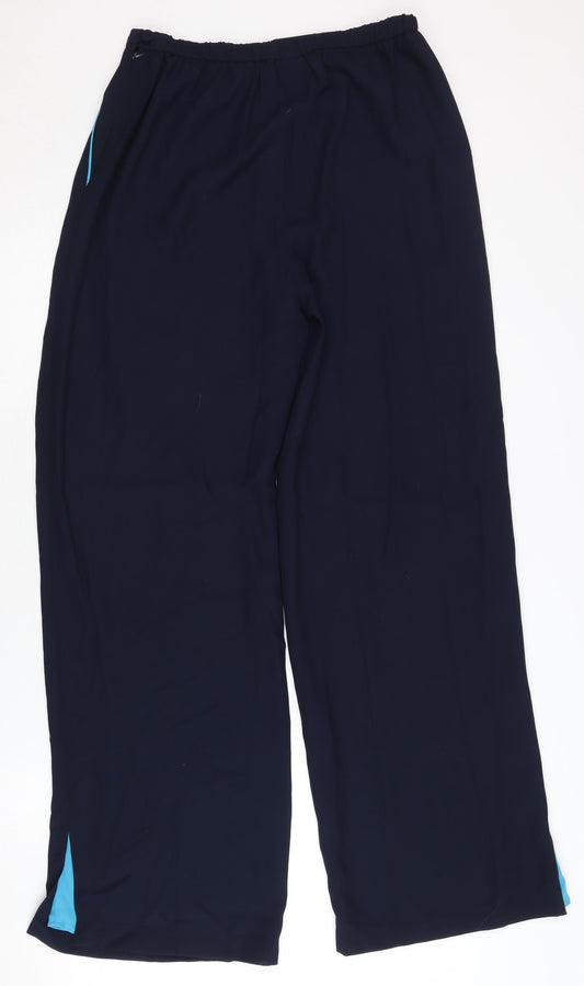 Jacques Vert Women's Blue Wide-Leg Trousers, Size 10