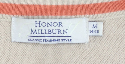 Womens UK Size M Honor Millburn Beige Cardigan Jumper