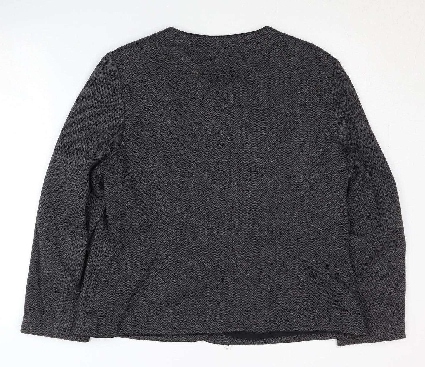 Eastex Women's Grey Chevron Blazer Size 18