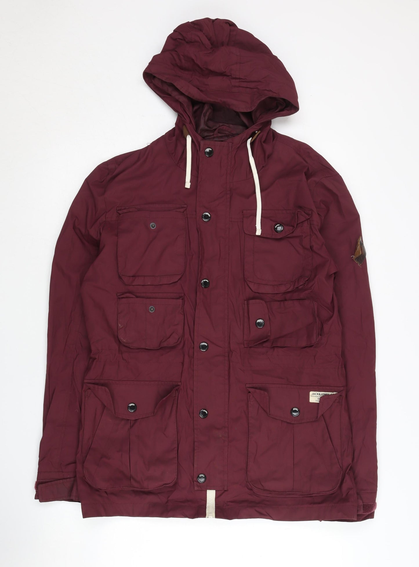 Mens UK Size S JACK & JONES Red Anorak Coat