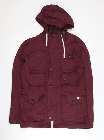 Mens UK Size S JACK & JONES Red Anorak Coat