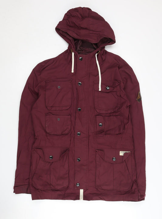 Mens UK Size S JACK & JONES Red Anorak Coat
