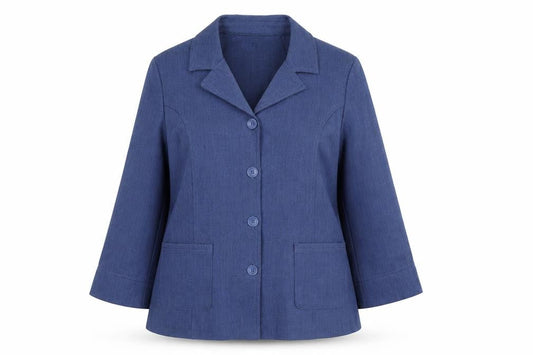 Front view of Honor Millburn Women's Blue Blazer, size 14