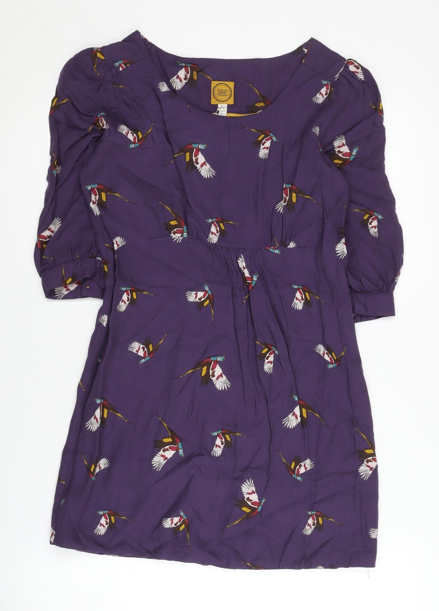 Joules Women's Purple Viscose Dress - Size 6