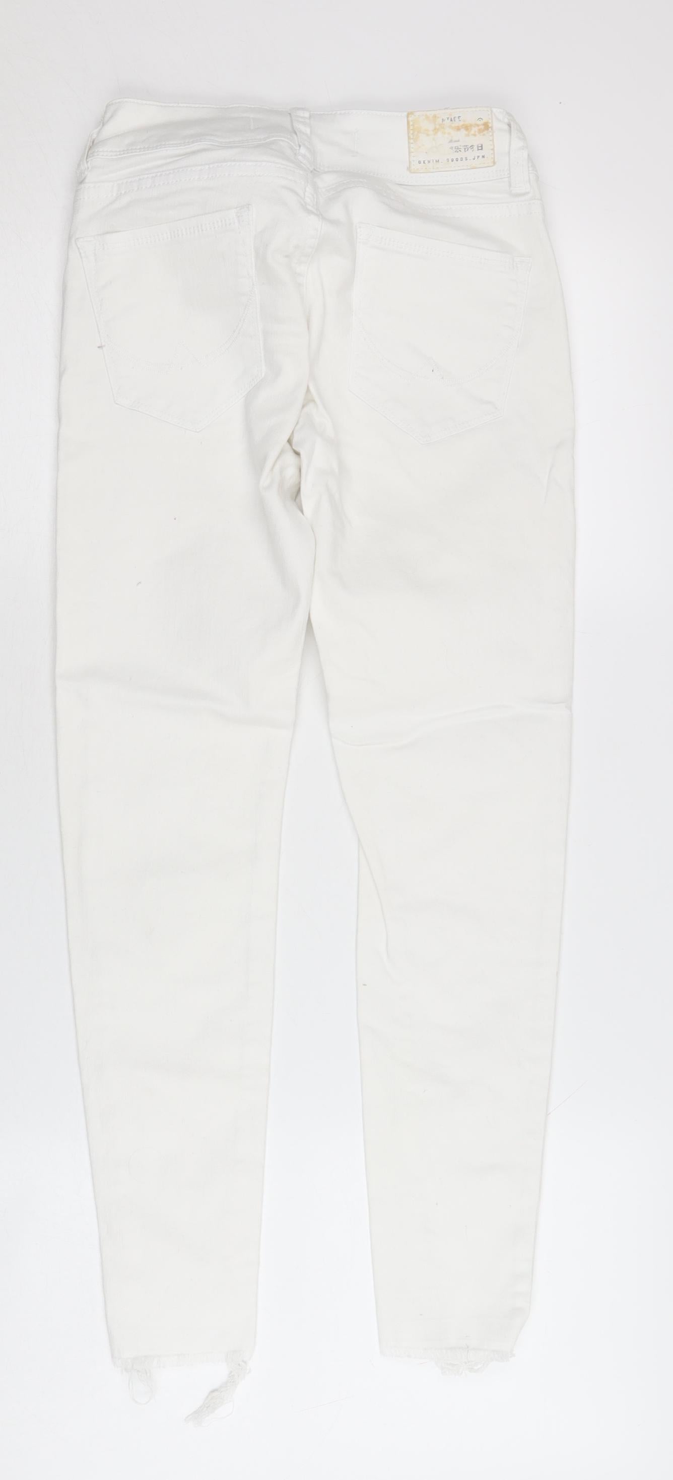 Womens UK Size 2XS Superdry Slim Fit Skinny White Jeans