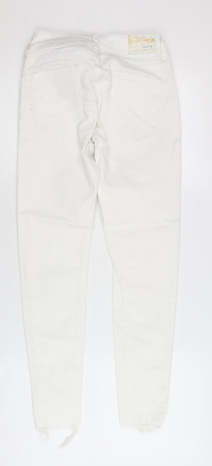 Womens UK Size 2XS Superdry Slim Fit Skinny White Jeans