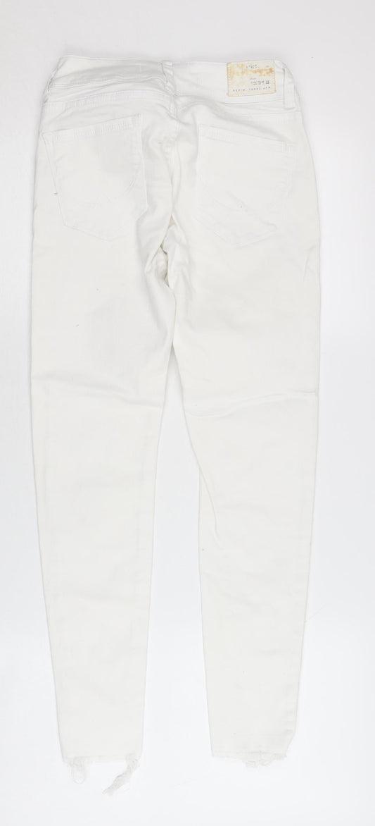 Womens UK Size 2XS Superdry Slim Fit Skinny White Jeans