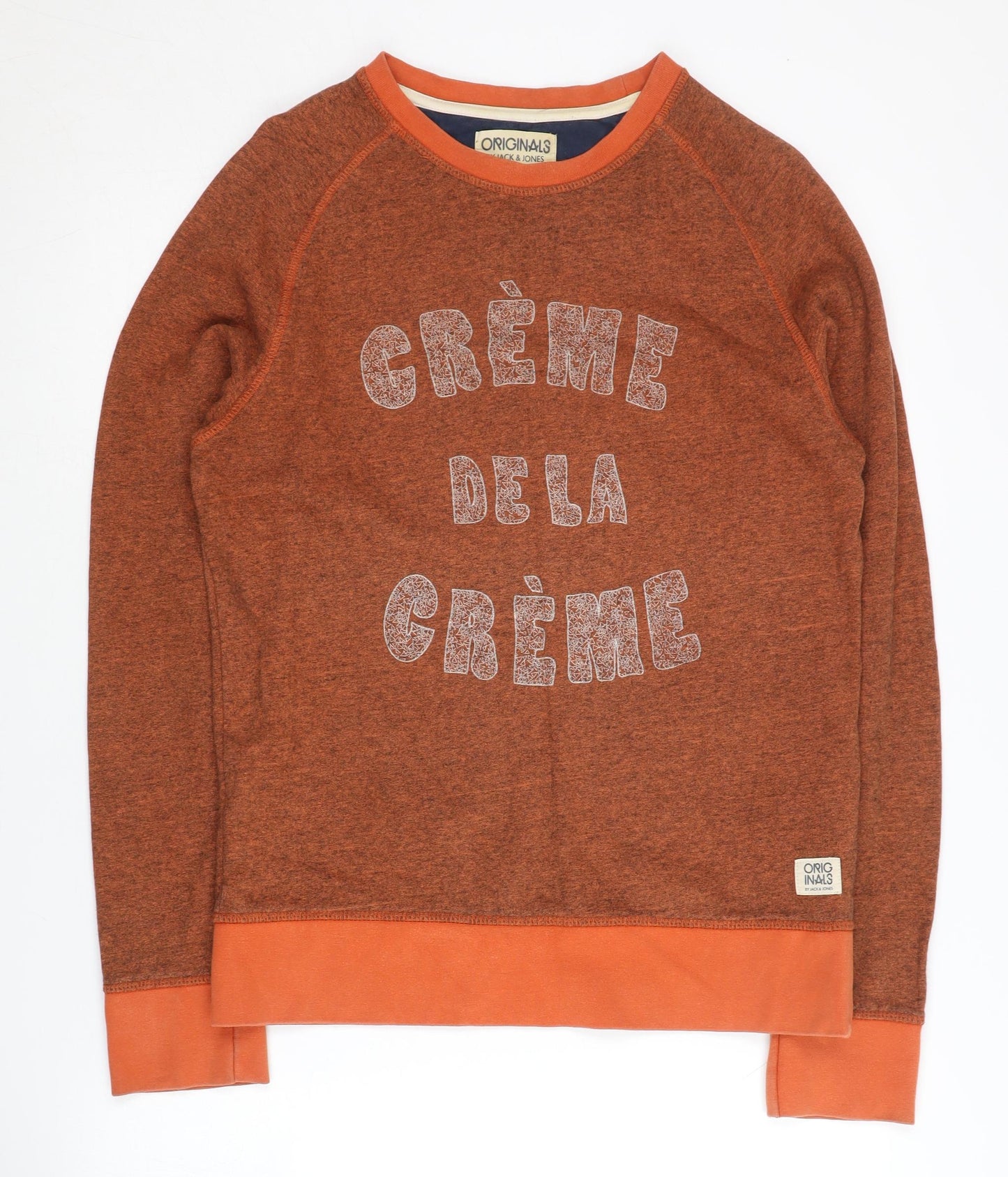 Mens UK Size M JACK & JONES Orange Pullover Sweatshirt