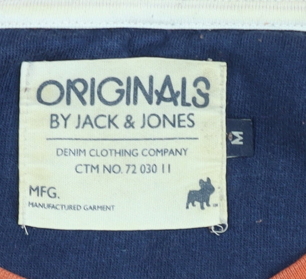 Mens UK Size M JACK & JONES Orange Pullover Sweatshirt