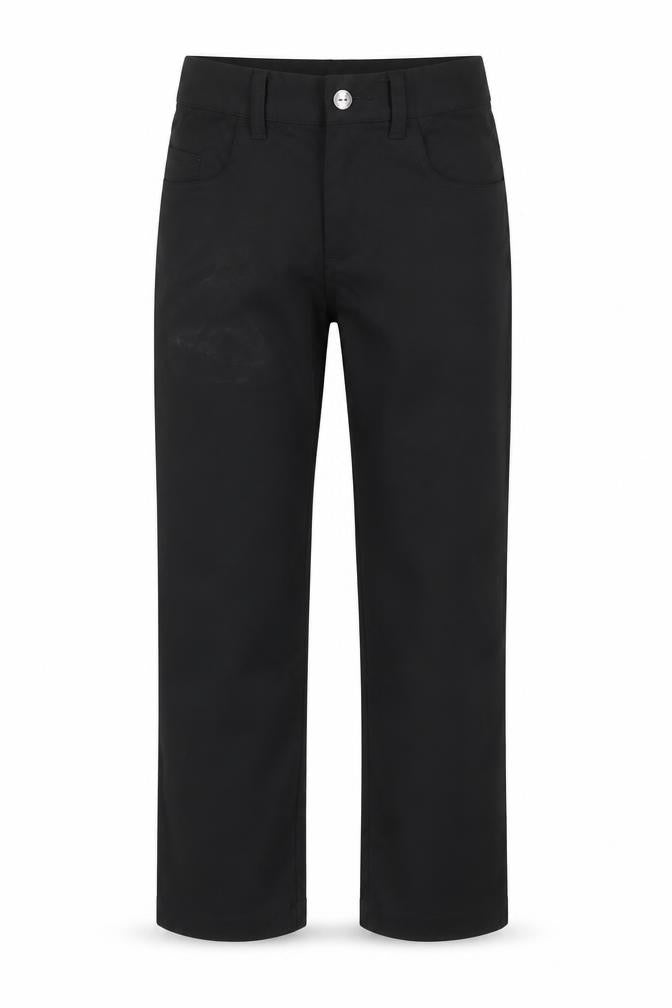 Front view of Puma boys’ black trousers, size 9-10, years polyester