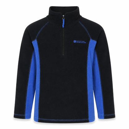Front view of Mountain Warehouse boys’ black blue sweatshirt 7-8 years, lightweight