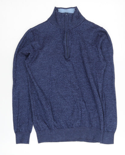 Daniel Hechter Men's Blue S Jumper, 1/2 Zip Knit