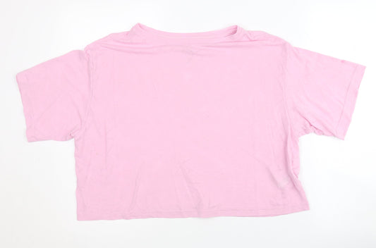 Womens UK Size S PUMA Pink Basic T-Shirt