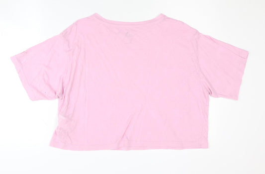 Womens UK Size S PUMA Pink Basic T-Shirt