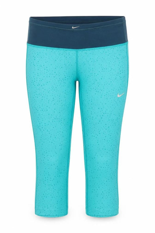Womens UK Size S Nike Slim Fit Cropped Blue Leggings