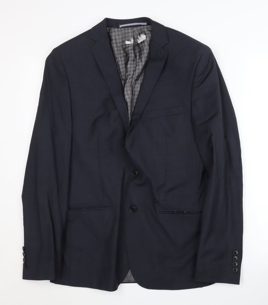 Mens UK Size 38 Ben Sherman Regular Blue Suit Jacket