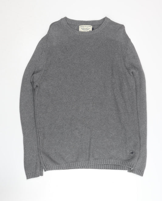 Jack & Jones Grey Cotton Pullover Jumper Men’s L