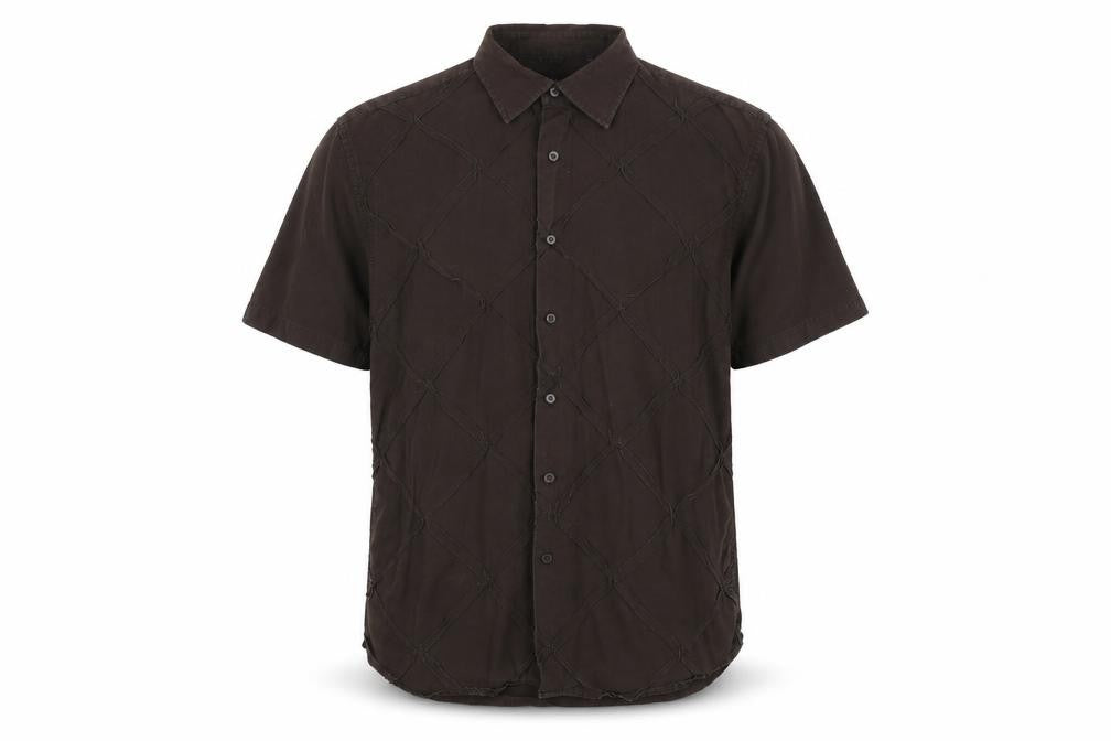Dehavilland Men's Brown Classic Fit Shirt M