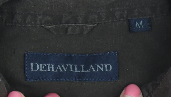 Dehavilland Men's Brown Classic Fit Shirt M