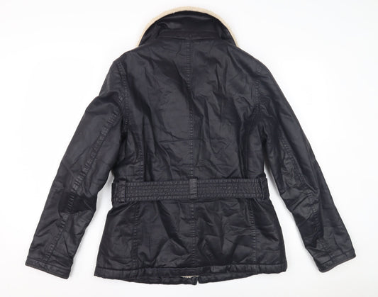 Womens UK Size 10 Marks and Spencer Black Motorcycle Jacket