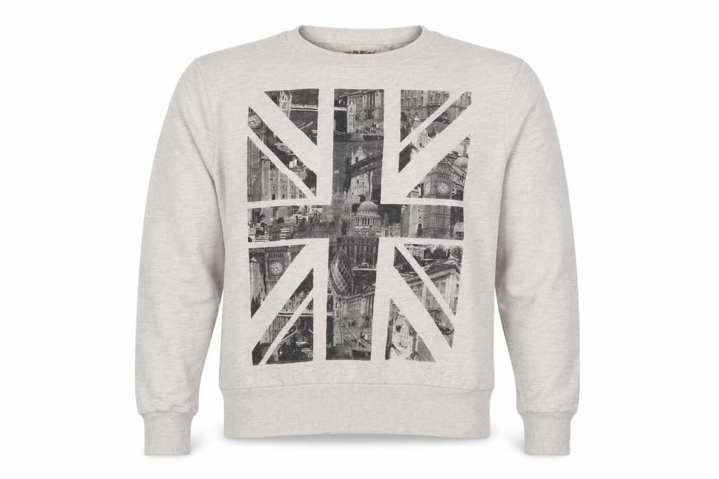 Geographic Side Men's Grey Graphic City Sweatshirt L
