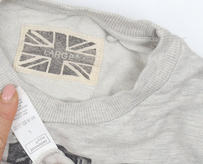 Geographic Side Men's Grey Graphic City Sweatshirt L