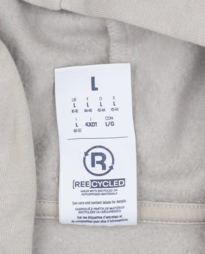 Reebok Women's Beige Full Zip Hoodie L