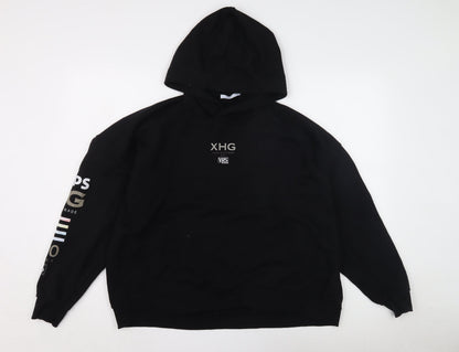 Zara Women’s Black Hoodie S, Graphic Print, New