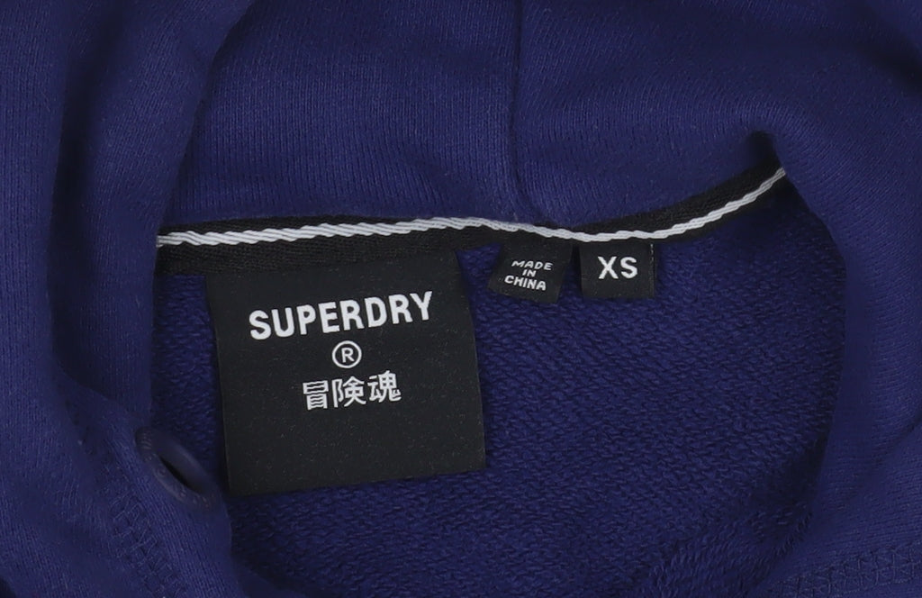 Mens UK Size XS Superdry Blue Pullover Hoodie