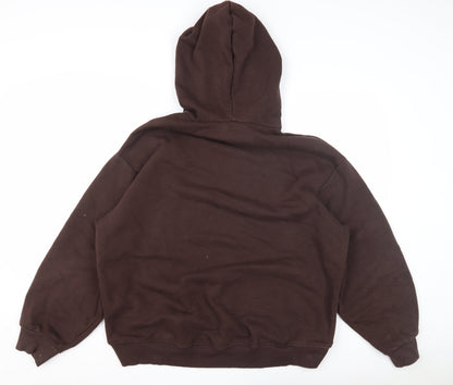 Zara Brown Unisex Hoodie Size L with Basketball Graphic
