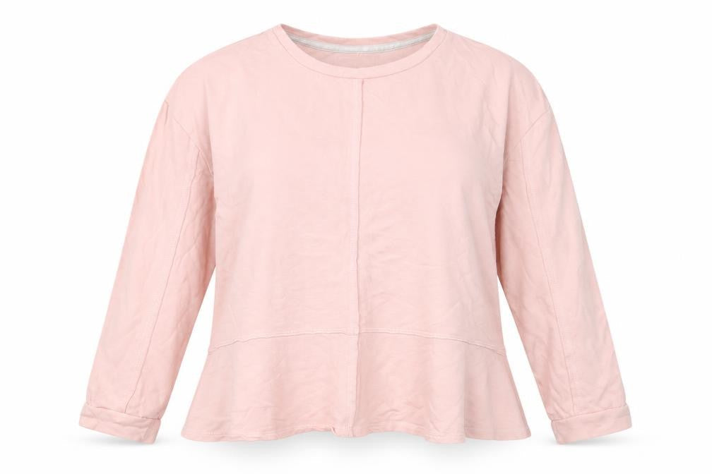 Front view of JD Williams Women's Pink Crew Neck Long Sleeve Top 14