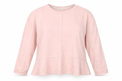 Front view of JD Williams Women's Pink Crew Neck Long Sleeve Top 14