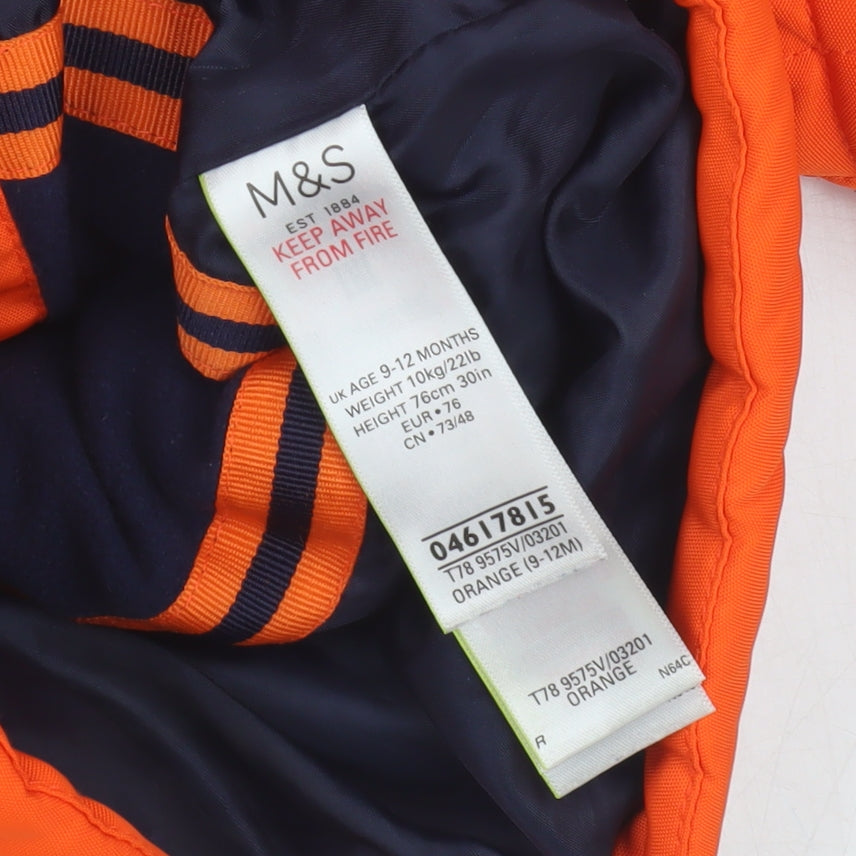 Marks and Spencer Orange Puffer Jacket Unisex 9-12M